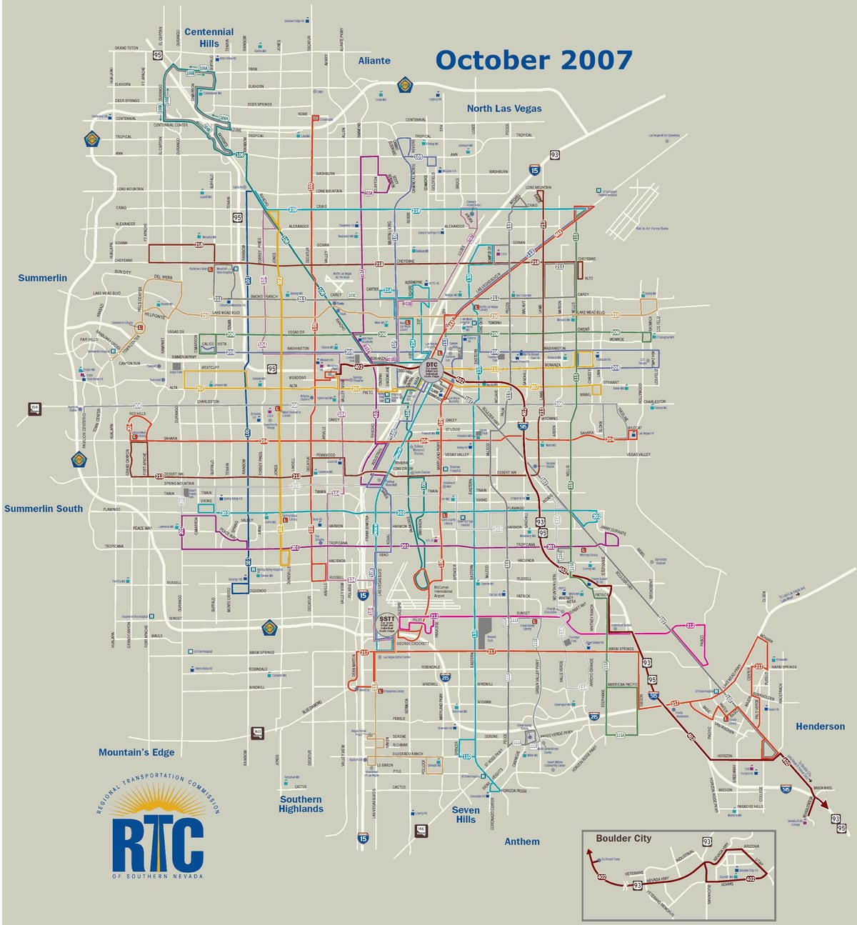 Las Vegas ruta de autobús mapa