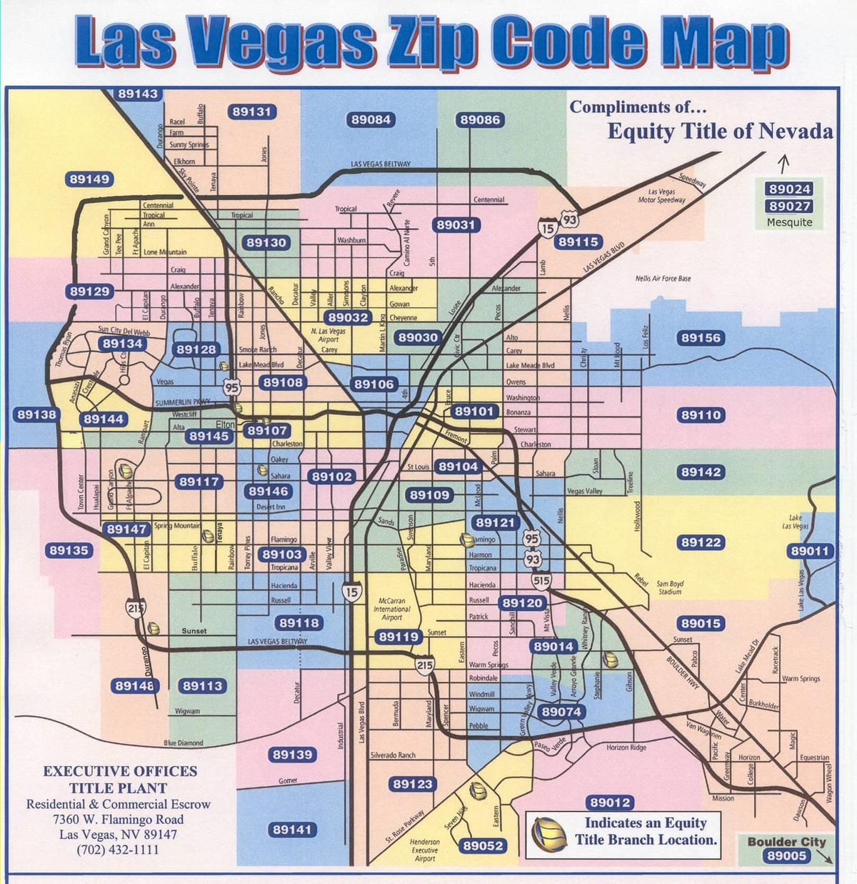 código postal mapa de Las Vegas