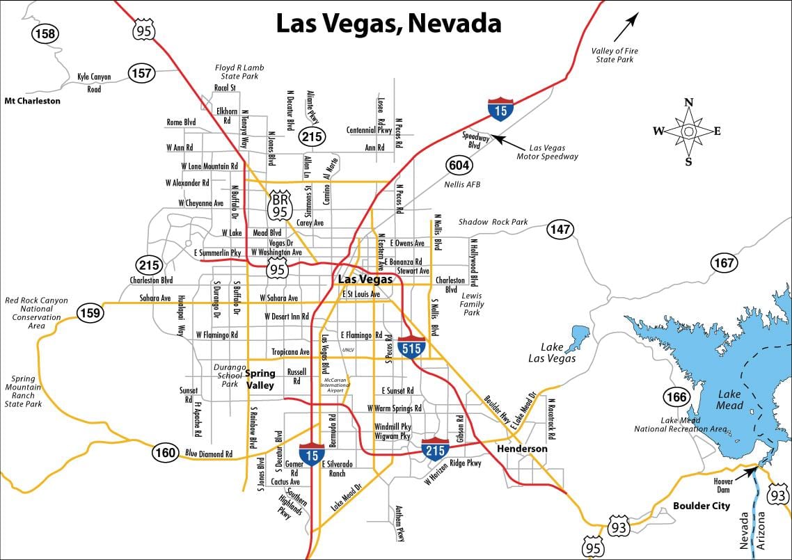 rúa mapa de Las Vegas