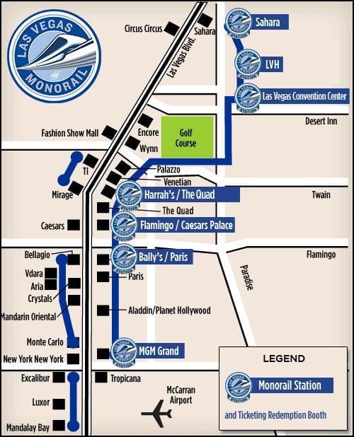 mapa de Las Vegas tranvía