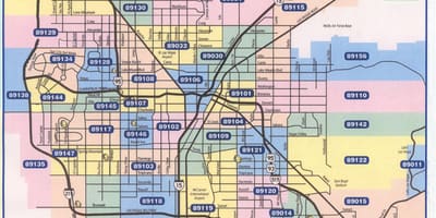 Código postal mapa de Las Vegas