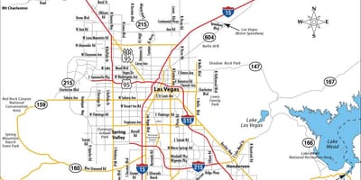 Rúa mapa de Las Vegas
